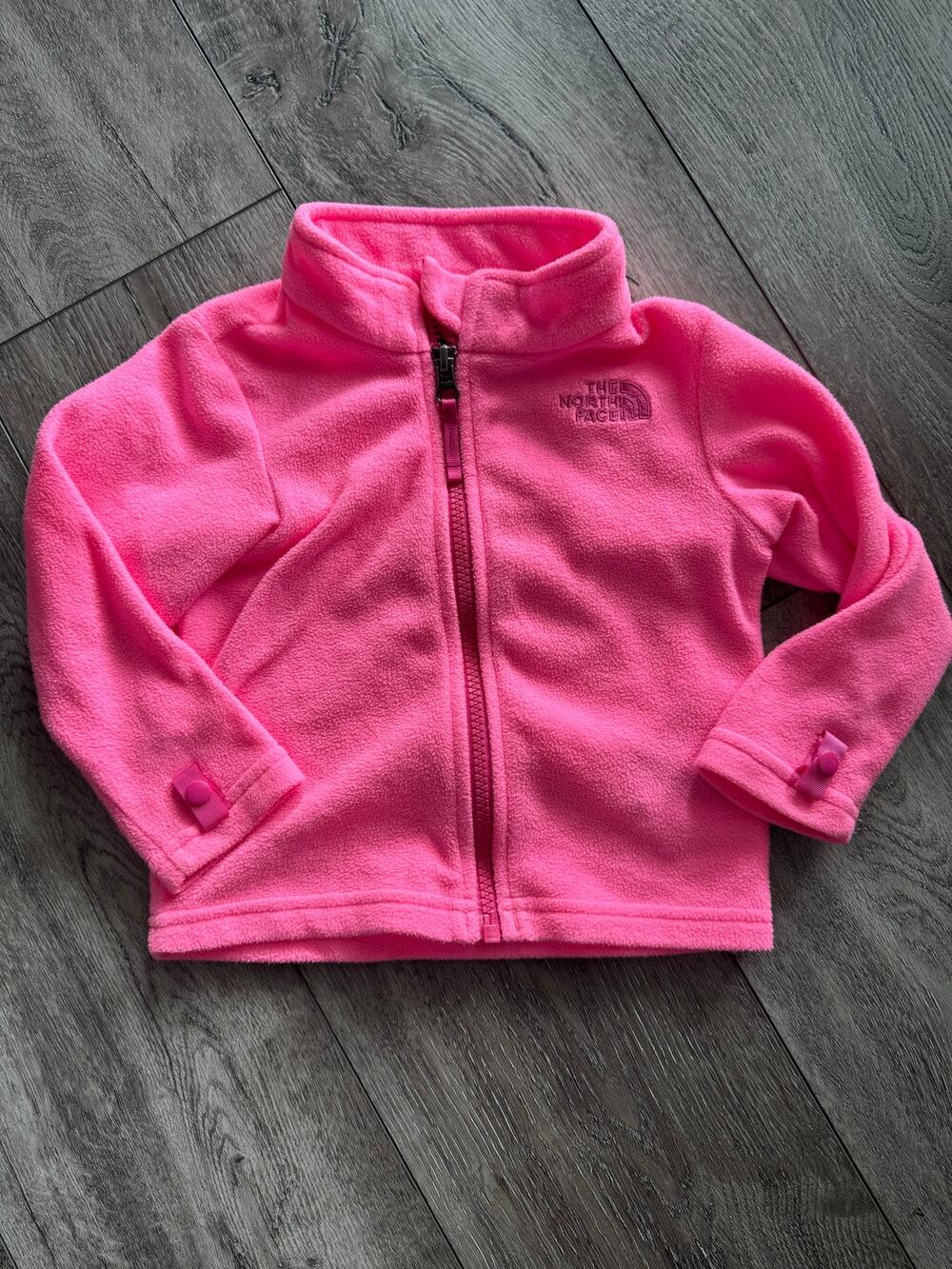 The North Face Baby Girl Pink Full-Zip Fleece Jacket Size 12-18 Months